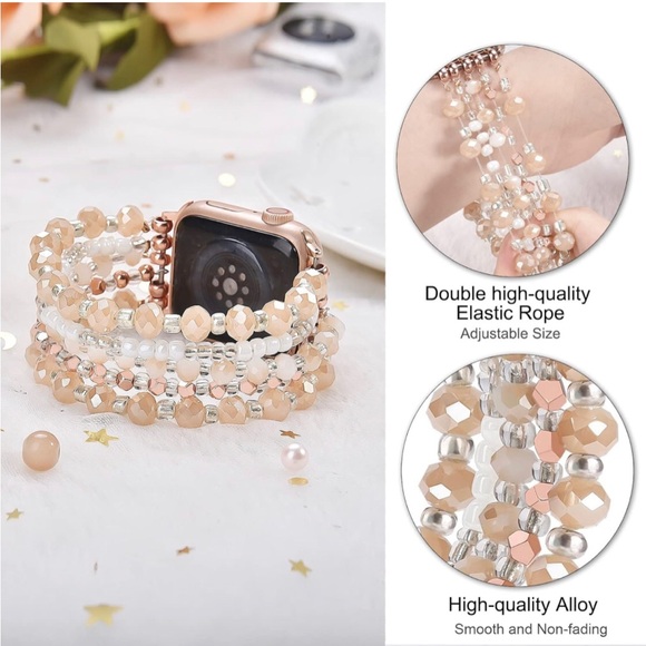 Beaded Apple Watch band - Picture 2 of 6